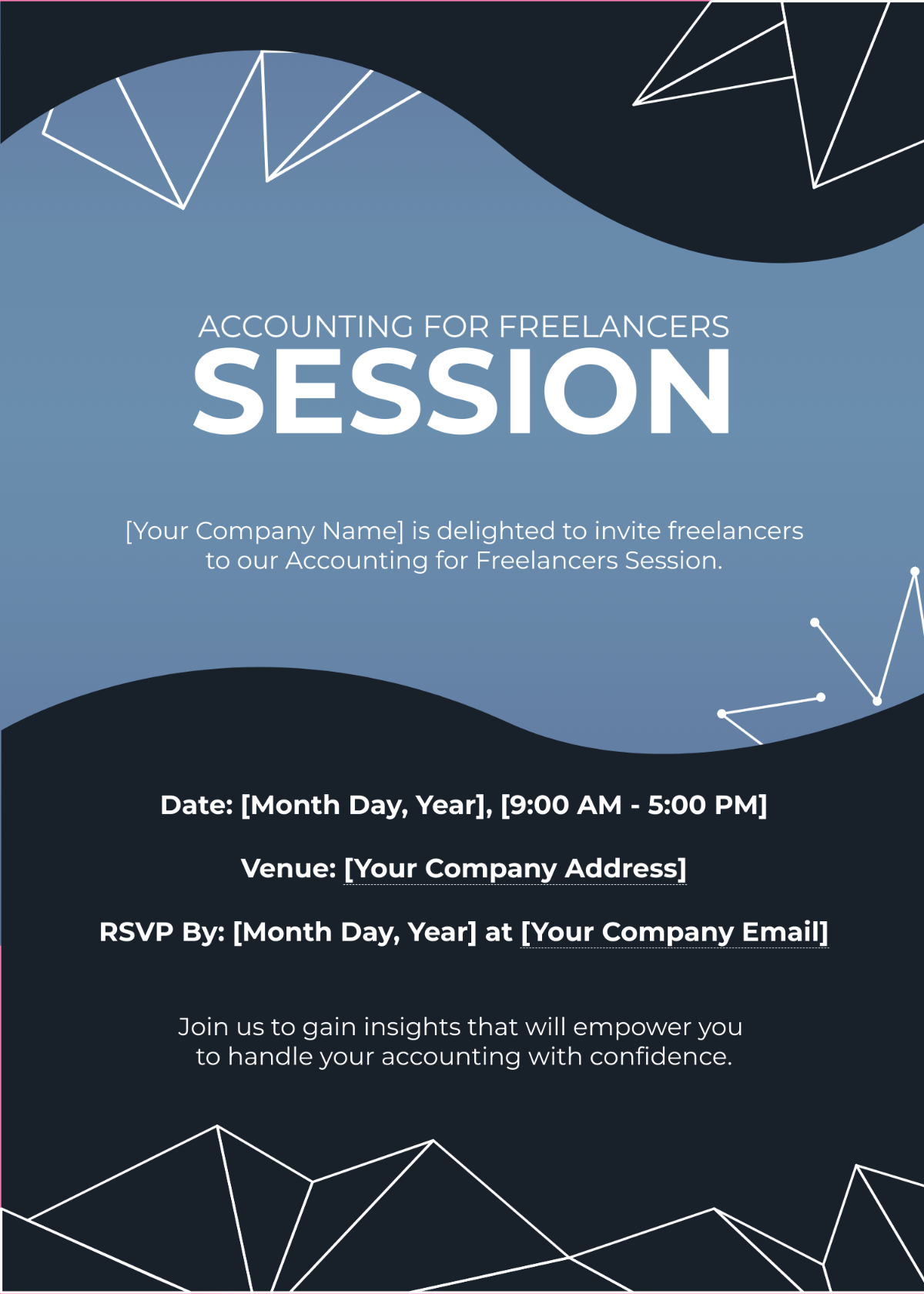 Free Accounting for Freelancers Session Invitation Card Template to Edit Online Free Accounting for Freelancers Session Invitation Card Template to Edit Online