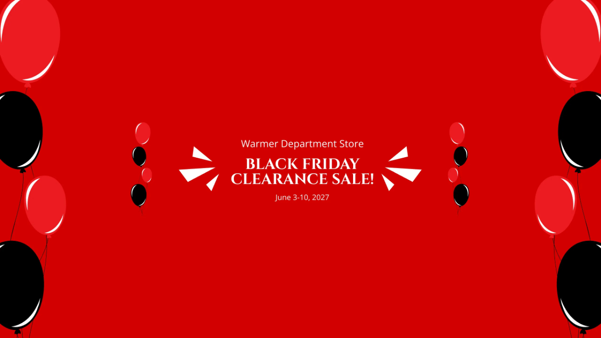 Black Friday Clearance Sale Youtube Banner Template