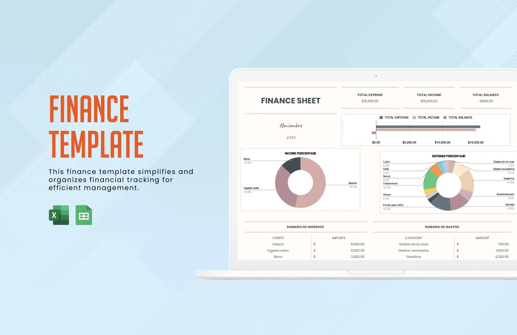 Finance Template in Excel, Google Sheets - Download | Template.net