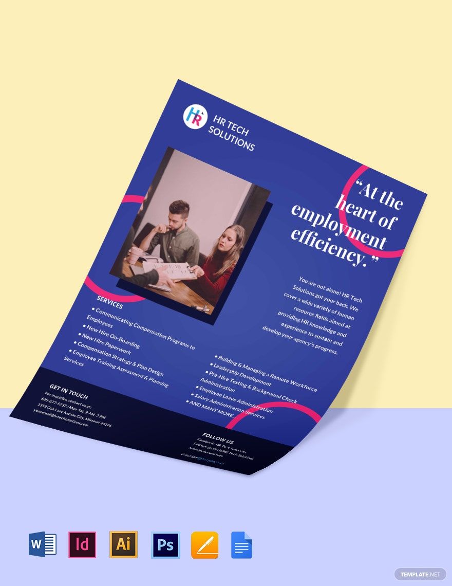 Creative HR Flyer Template in Illustrator, Word, PSD, InDesign, Pages, Google Docs - Download | Template.net Creative HR Flyer Template in Illustrator, Word, PSD, InDesign, Pages, Google Docs - Download | Template.net