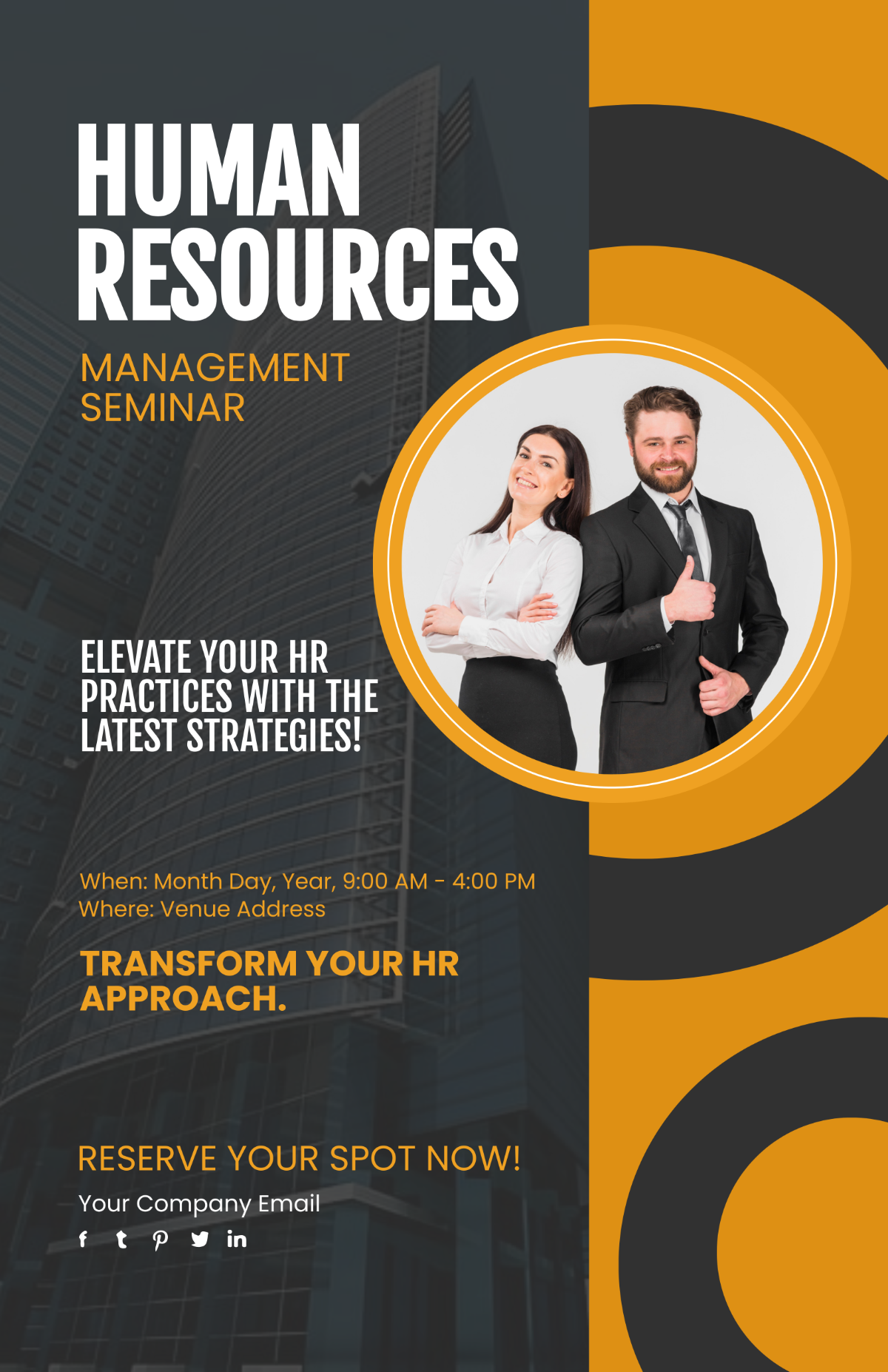 Free Human Resources Management Seminar Poster Template to Edit Online Free Human Resources Management Seminar Poster Template to Edit Online