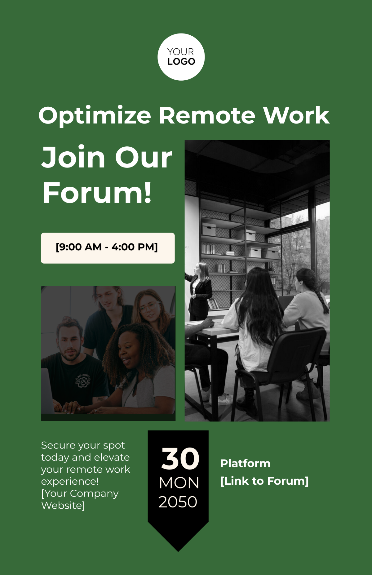 Free Remote Work Best Practices Forum Poster Template to Edit Online Free Remote Work Best Practices Forum Poster Template to Edit Online