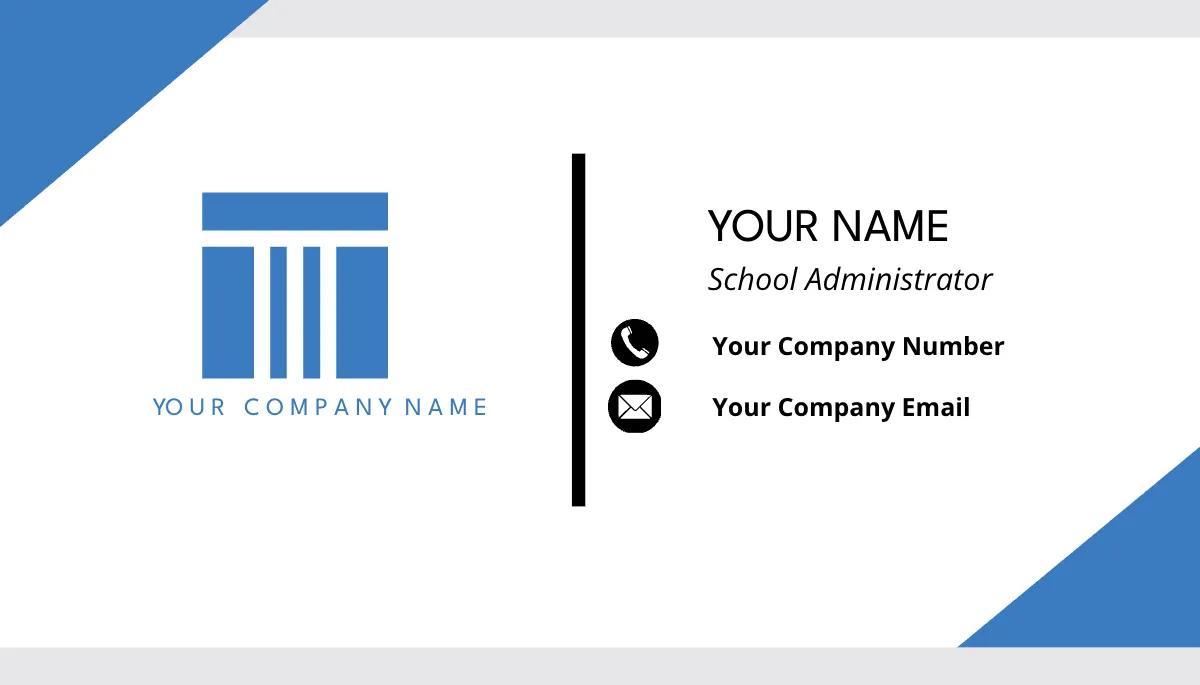 Free School Administrator Business Card Template to Edit Online