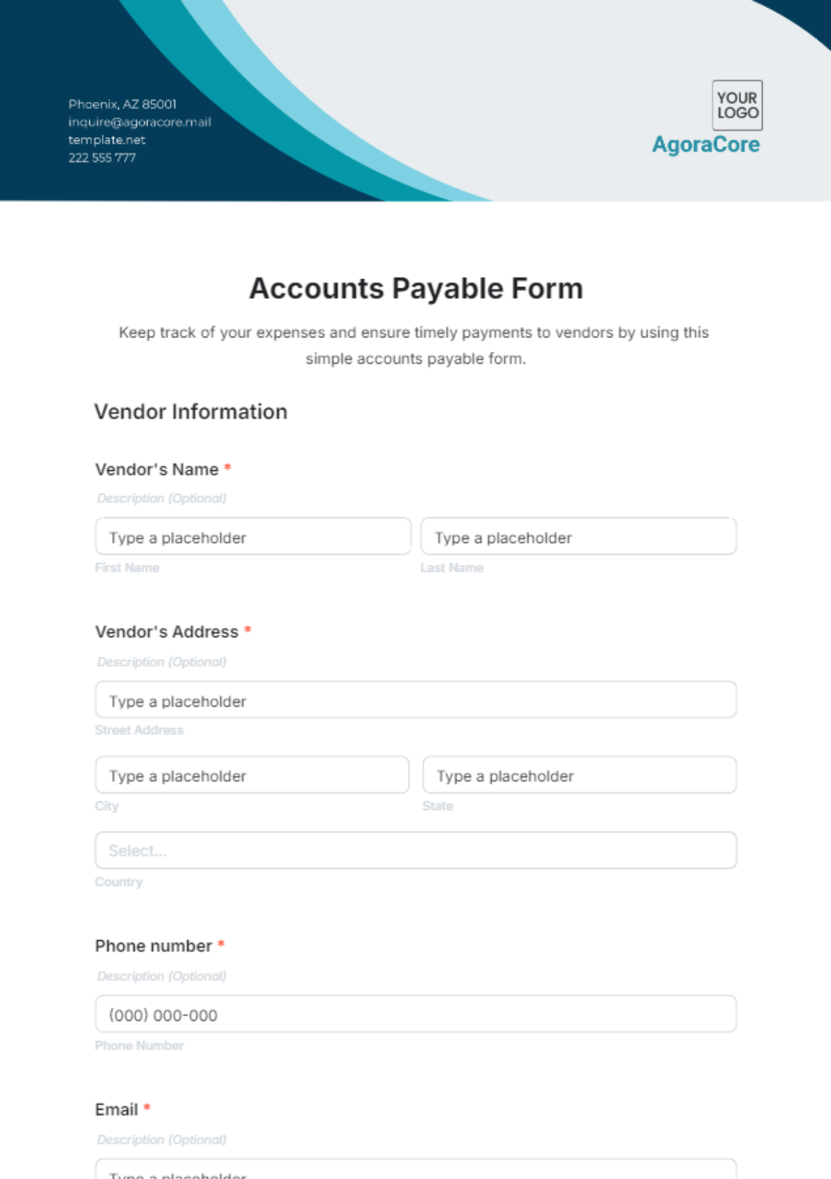 Free Accounts Payable Form Template to Edit Online Free Accounts Payable Form Template to Edit Online