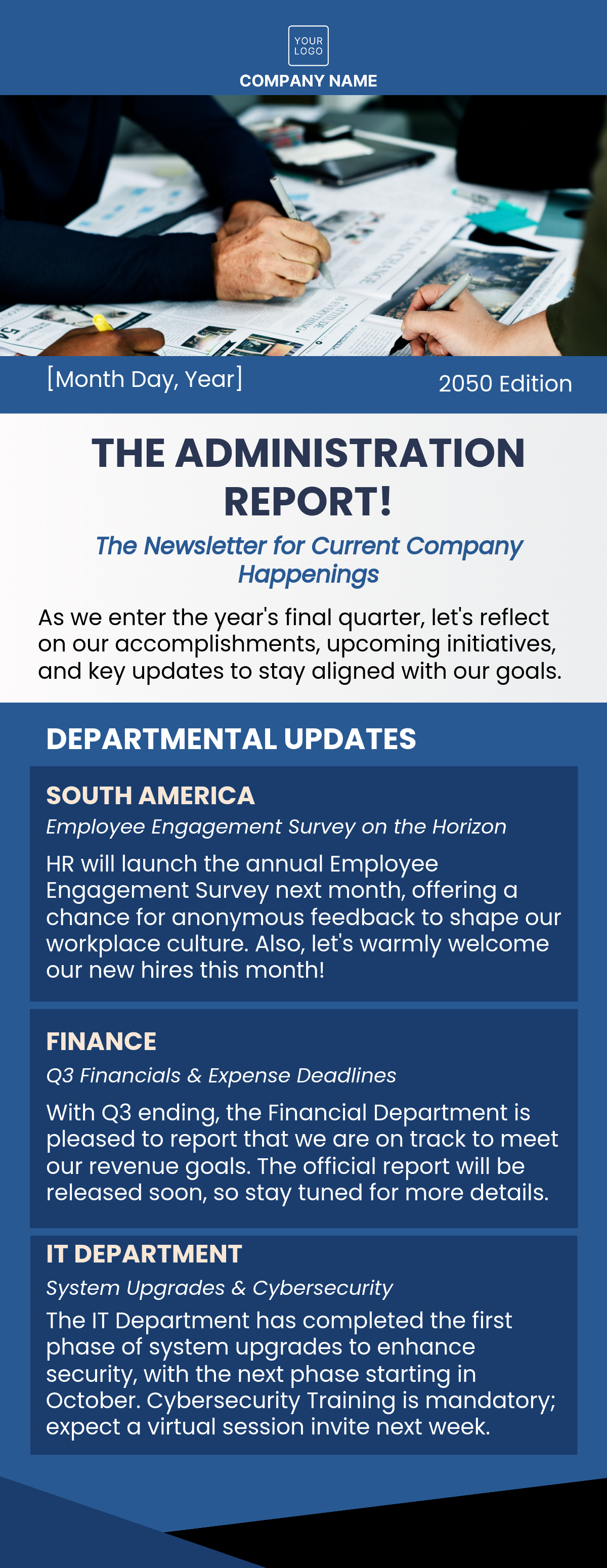 Free Administration Company Newsletter Template to Edit Online Free Administration Company Newsletter Template to Edit Online