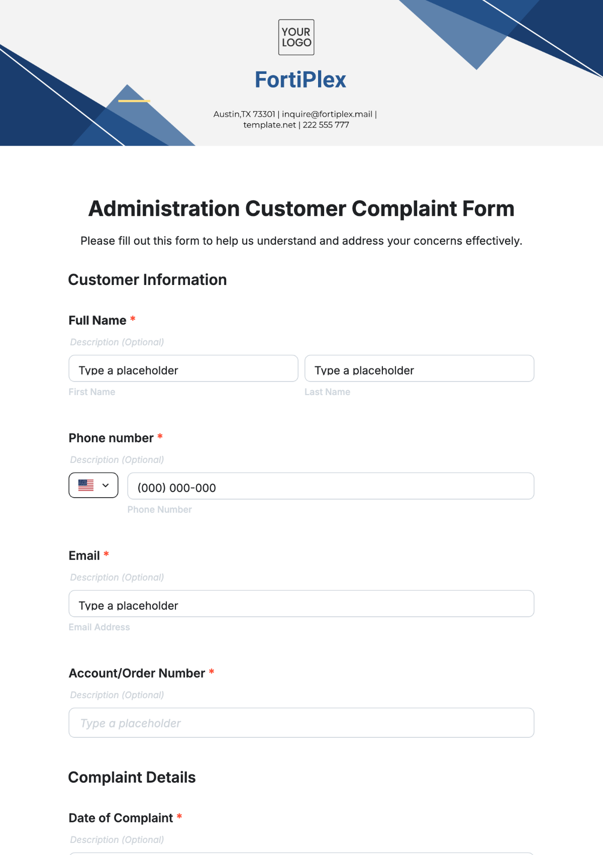 Free Administration Customer Complaint Form Template to Edit Online Free Administration Customer Complaint Form Template to Edit Online