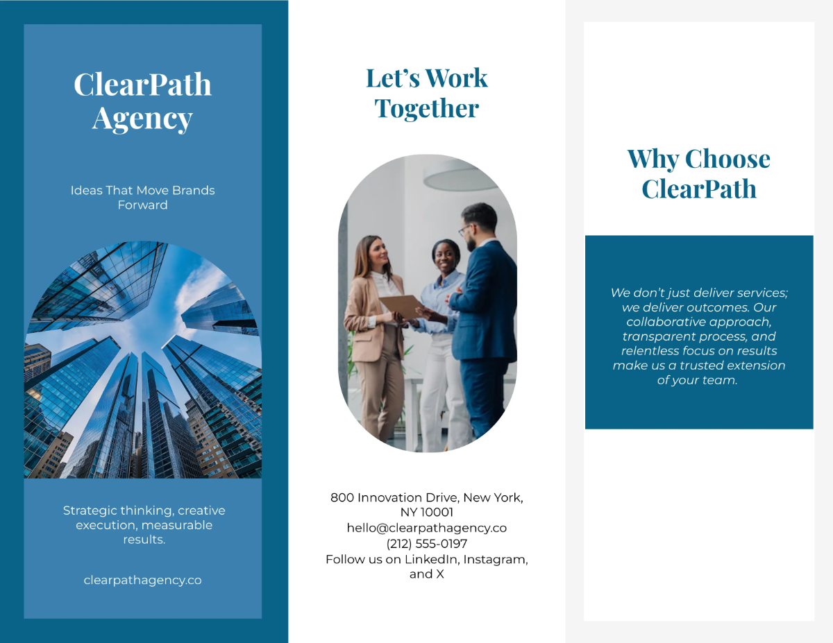 Agency Trifold Firm Brochure Template