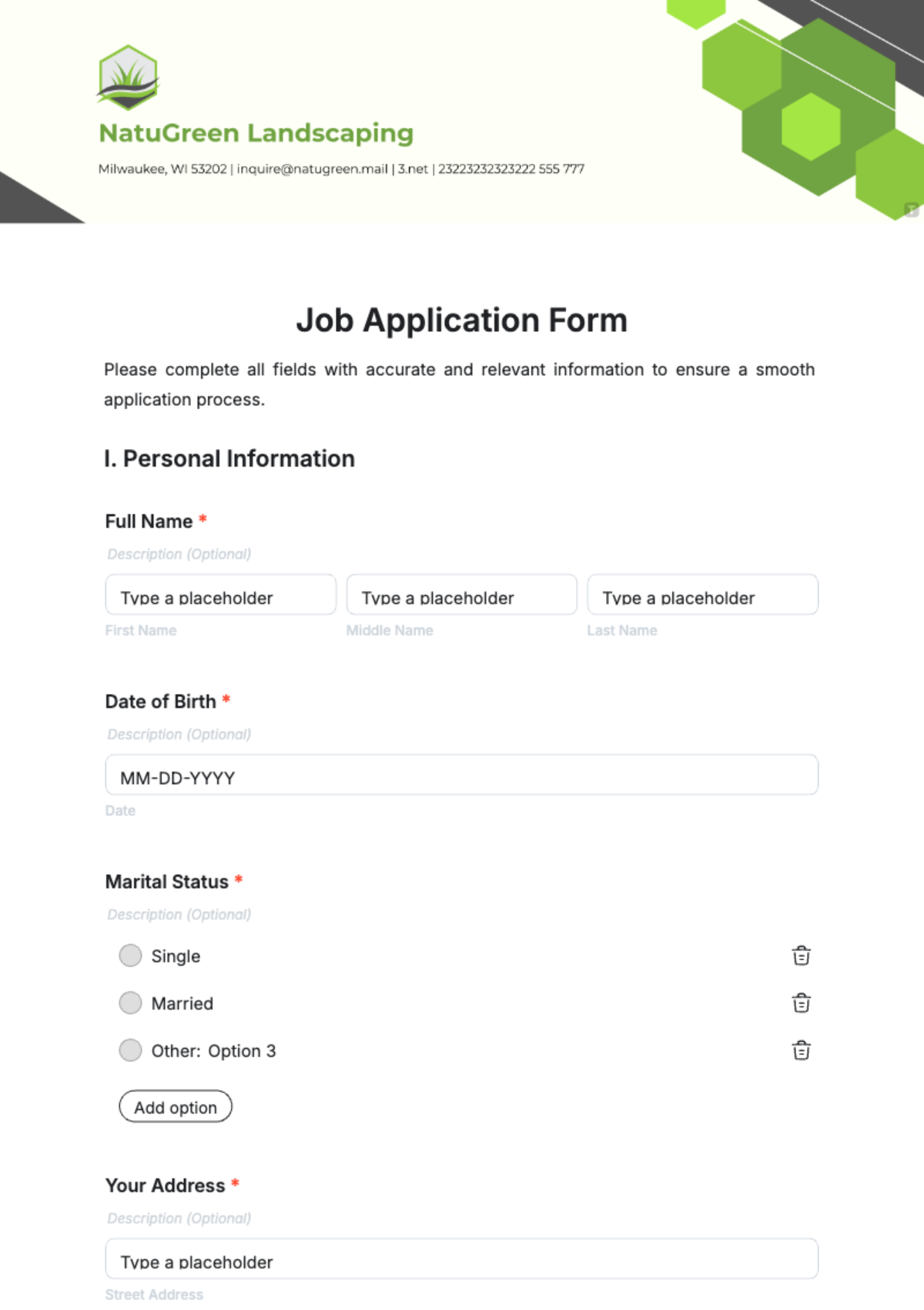 Free Application Form HR Template to Edit Online Free Application Form HR Template to Edit Online