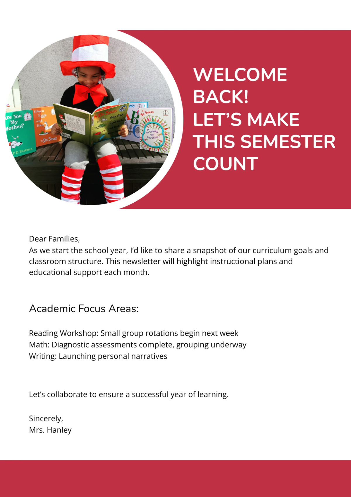 Free Back To School Education Newsletter Template to Edit Online