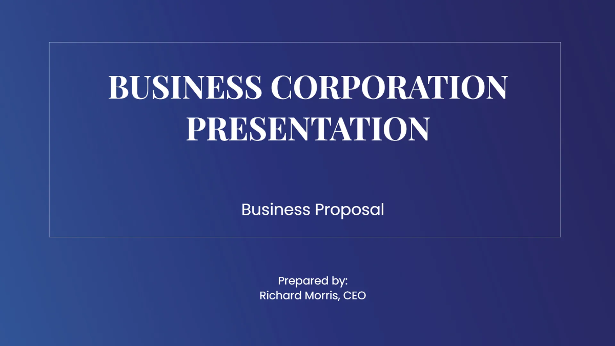 Business Corporation Presentation Template