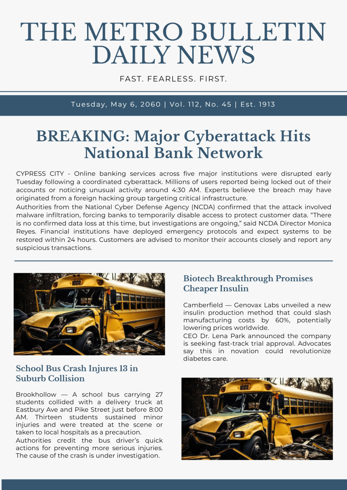 Breaking News Paper Template