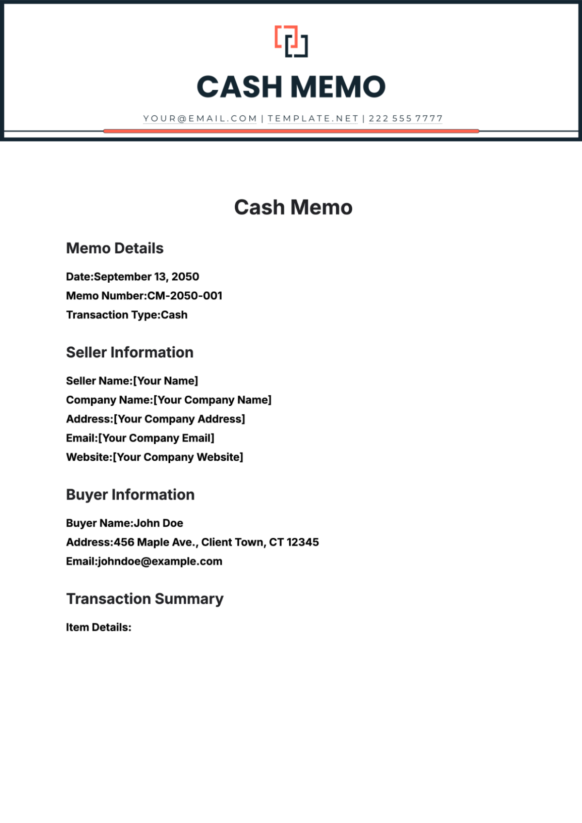 Free Cash Memo Template to Edit Online Free Cash Memo Template to Edit Online