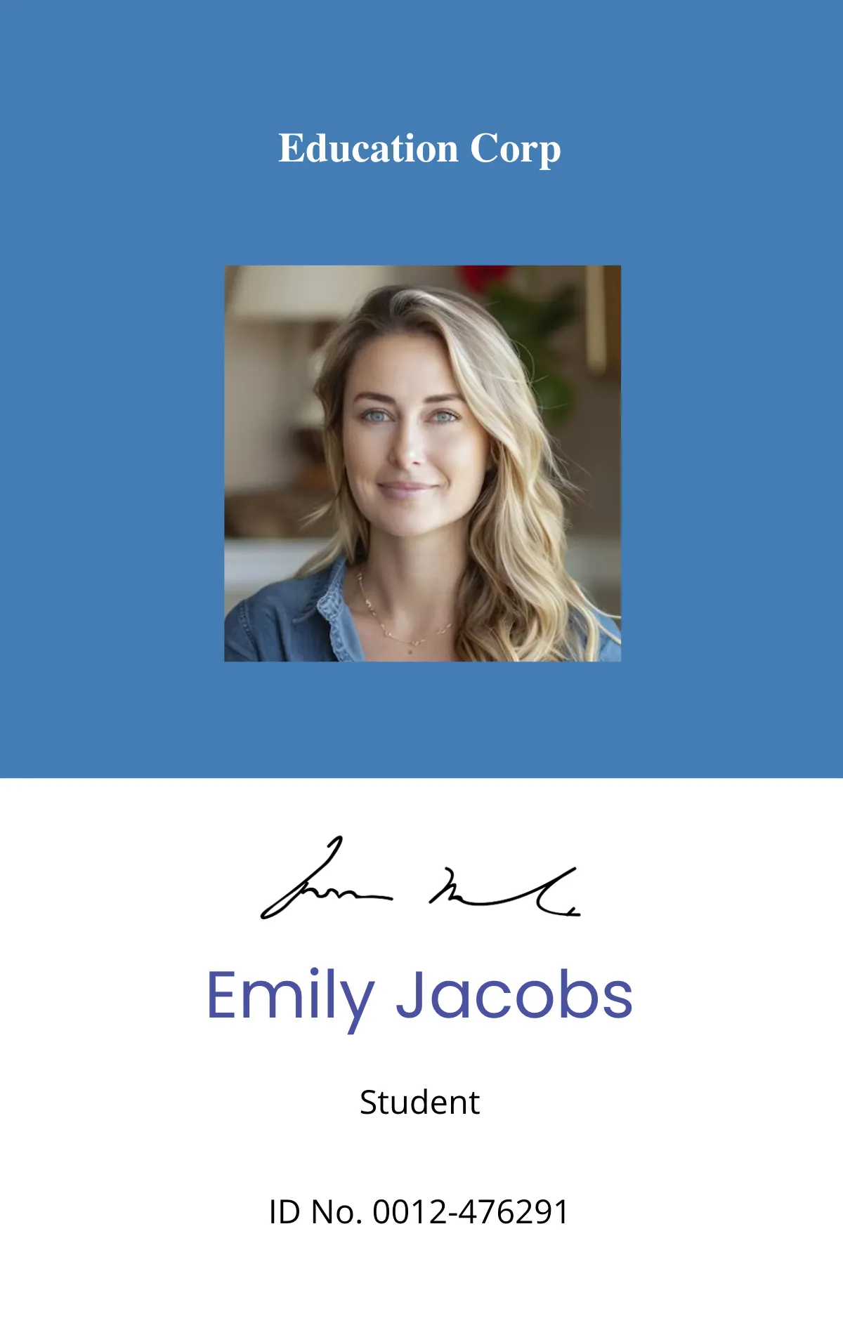 Free College ID Card Template to Edit Online