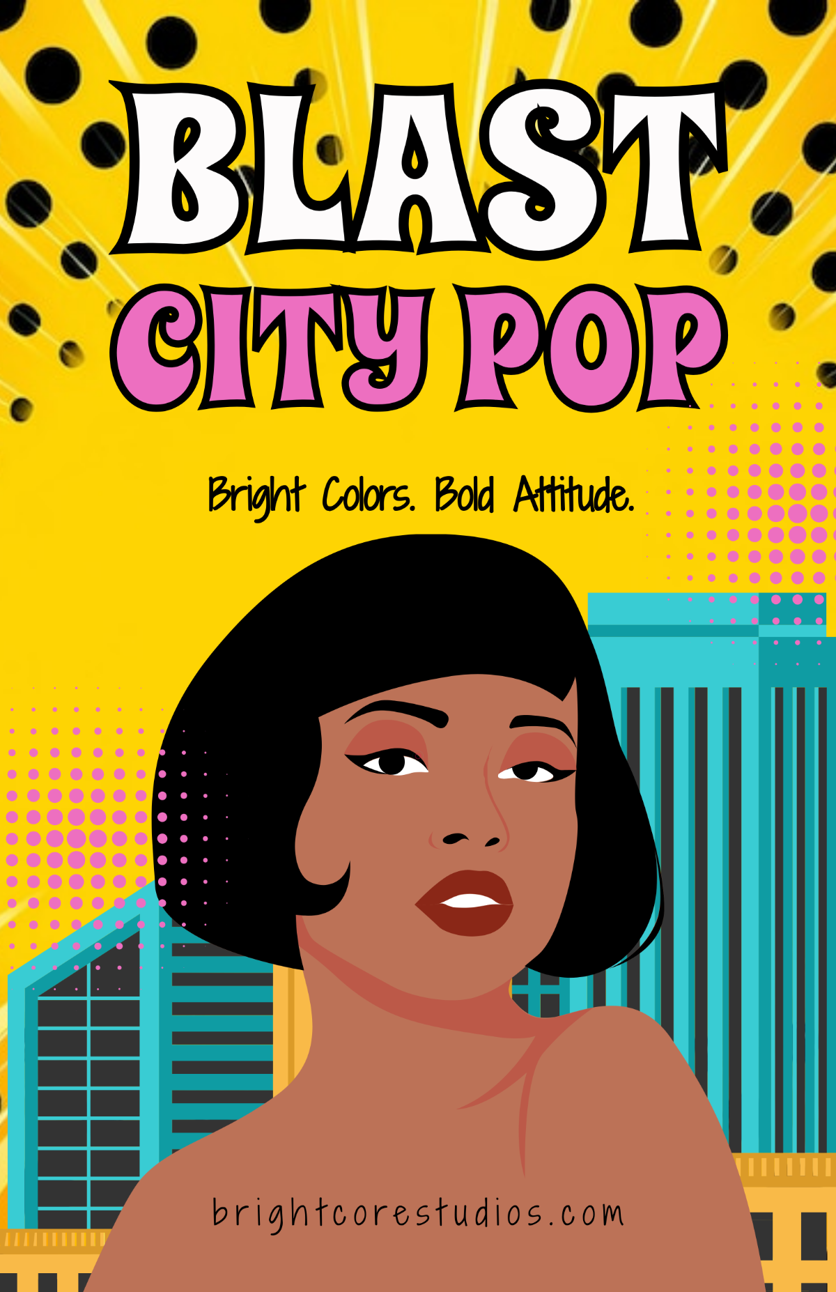 Colorful Pop Art Cartoon Poster Template