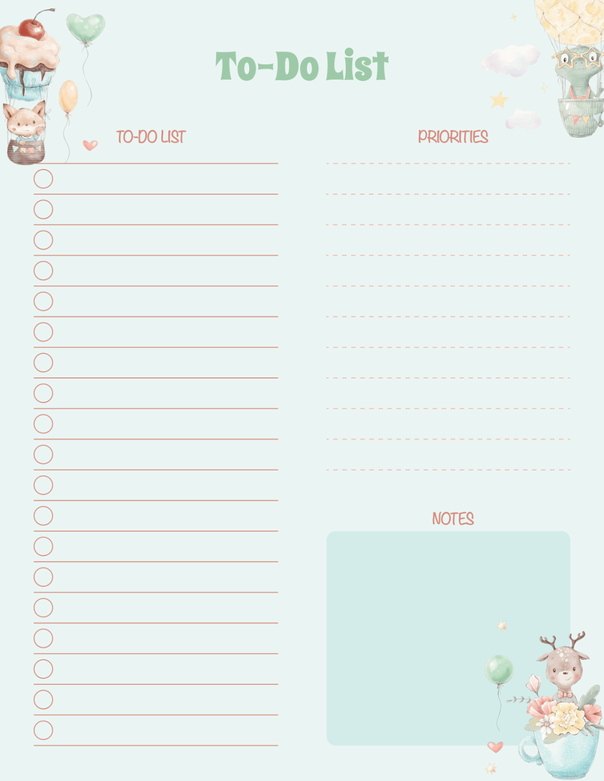 Cute To-Do List Template