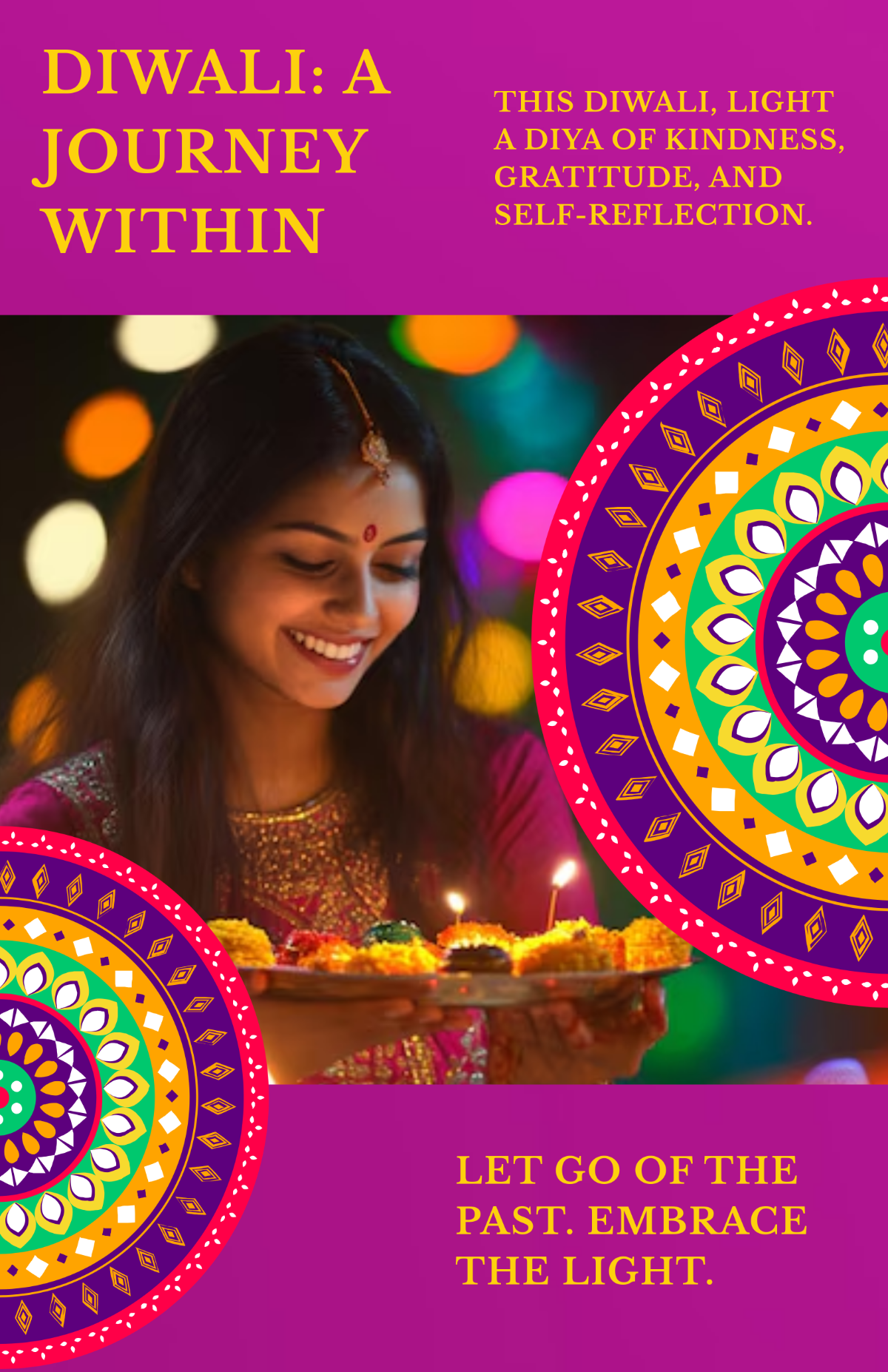 Free Decorative Lantern Diwali Poster Vector Template