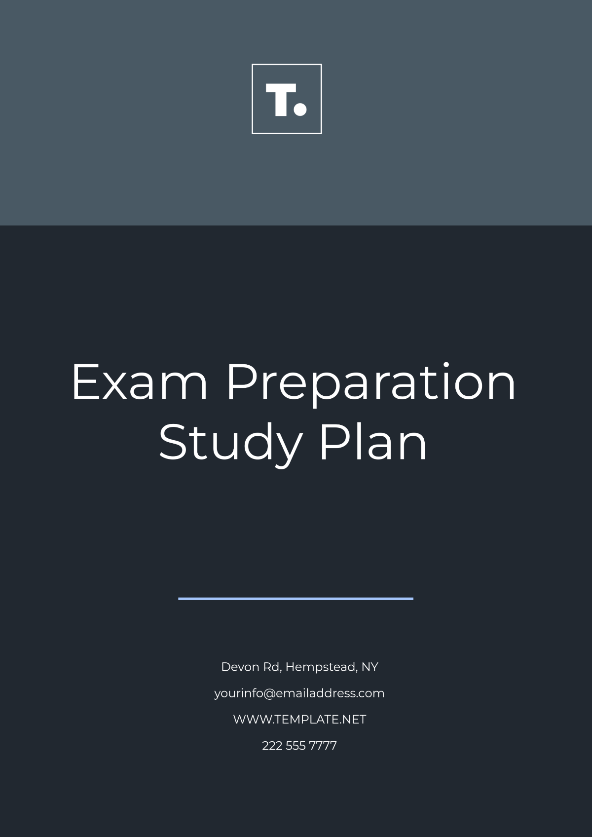 Exam Preparation Study Plan Template