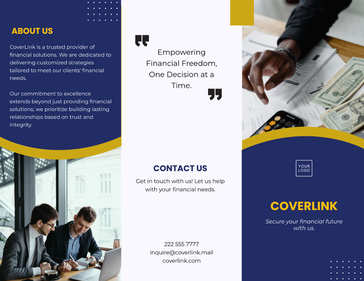 Free Financial Services Brochure Template to Edit Online