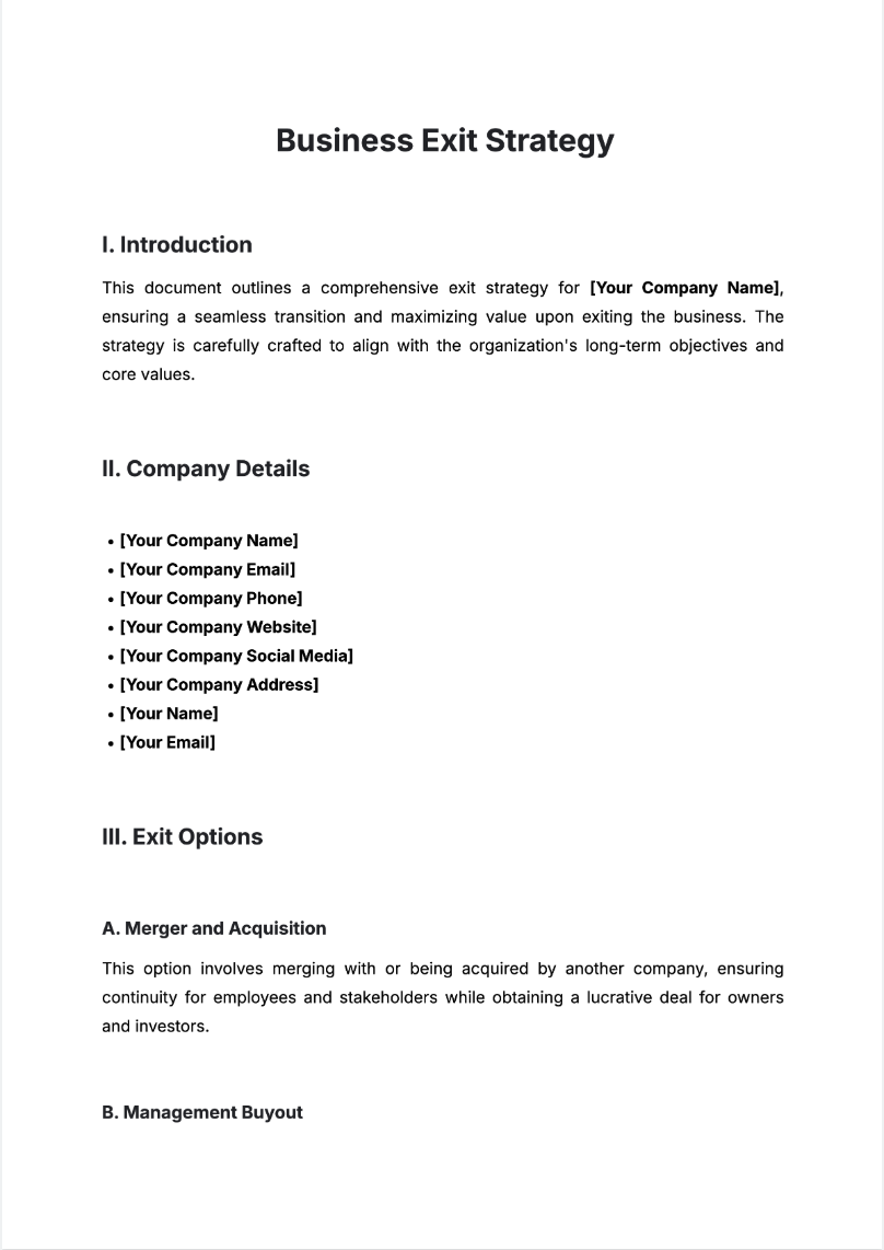 Free AI Business Exit Strategy Generator, Business Exit Strategy Maker Tool Free AI Business Exit Strategy Generator, Business Exit Strategy Maker Tool