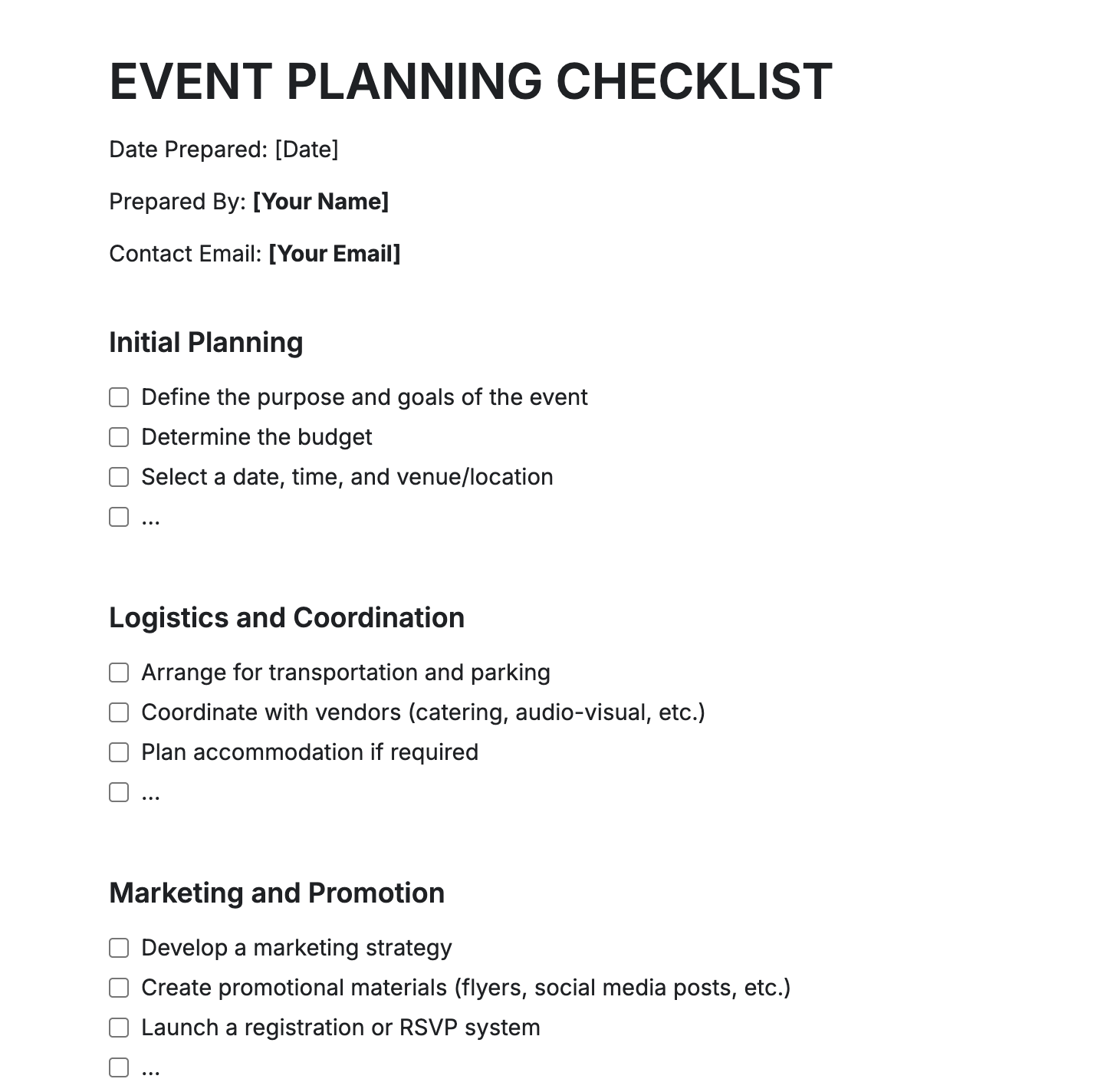 Free AI Event Planning Checklist Generator, Maker Online Tool Free AI Event Planning Checklist Generator, Maker Online Tool