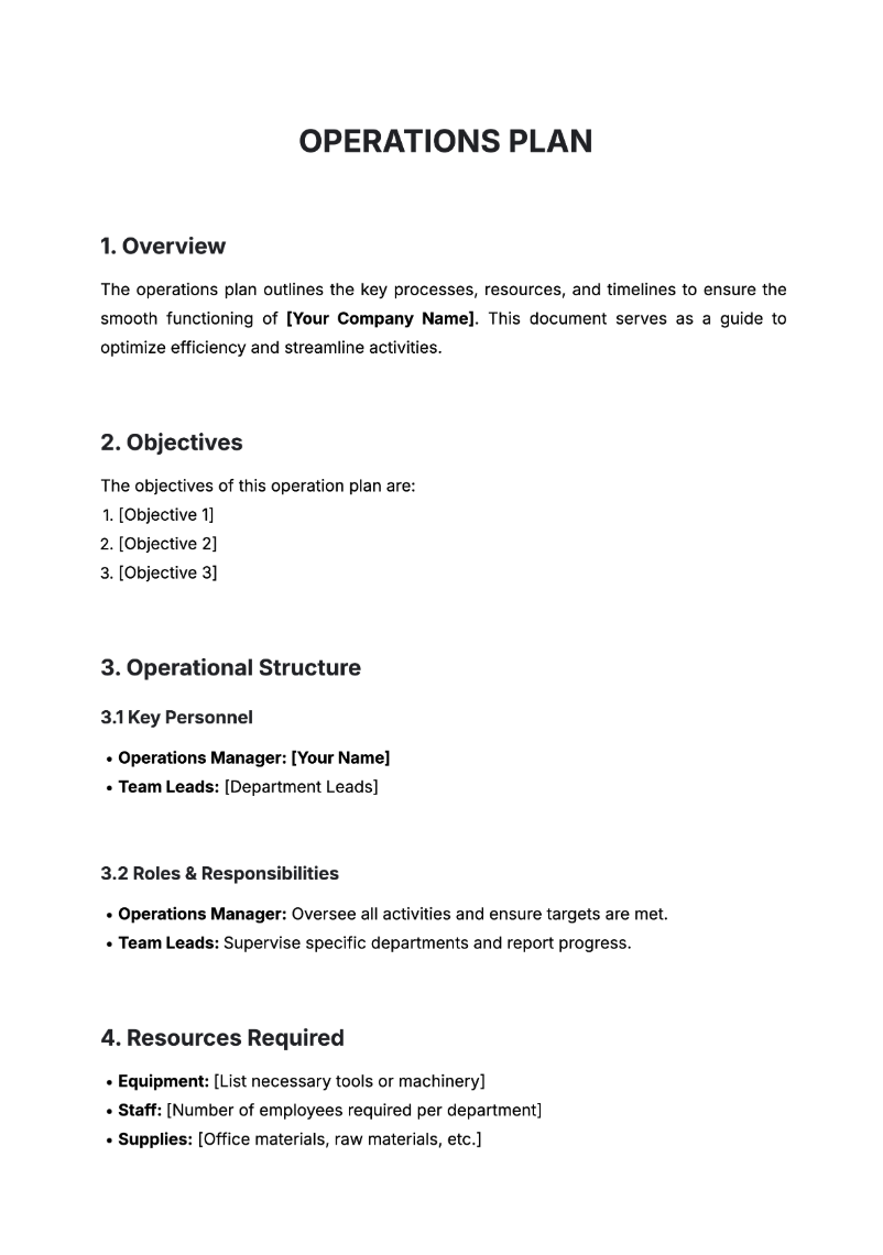 Free AI Operations Plan Generator, Free Operations Plan Maker Online Tool Free AI Operations Plan Generator, Free Operations Plan Maker Online Tool