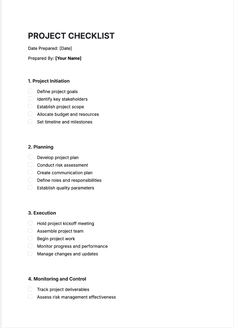 Free AI Project Checklist Generator, Free Project Checklist Maker Online Tool Free AI Project Checklist Generator, Free Project Checklist Maker Online Tool