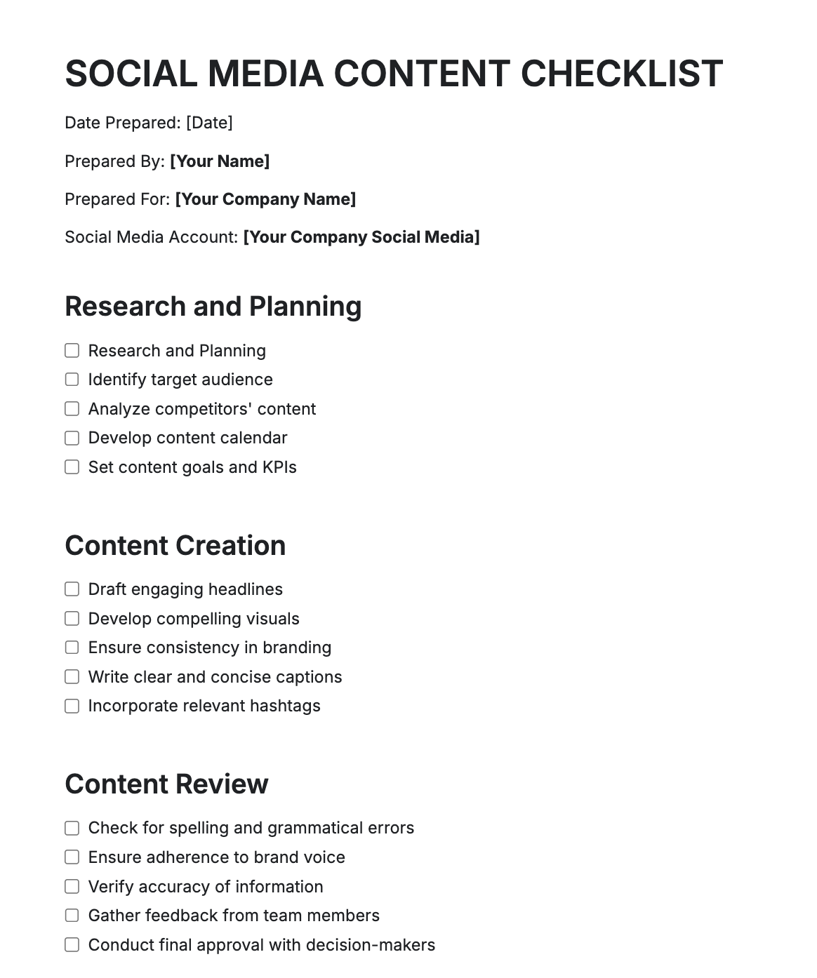 Free AI Social Media Content Checklist Generator, Maker Online Tool Free AI Social Media Content Checklist Generator, Maker Online Tool
