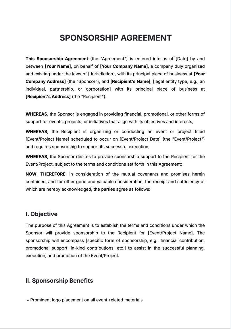 Free AI Sponsorship Agreement Generator, Sponsorship Agreement Maker Tool Free AI Sponsorship Agreement Generator, Sponsorship Agreement Maker Tool