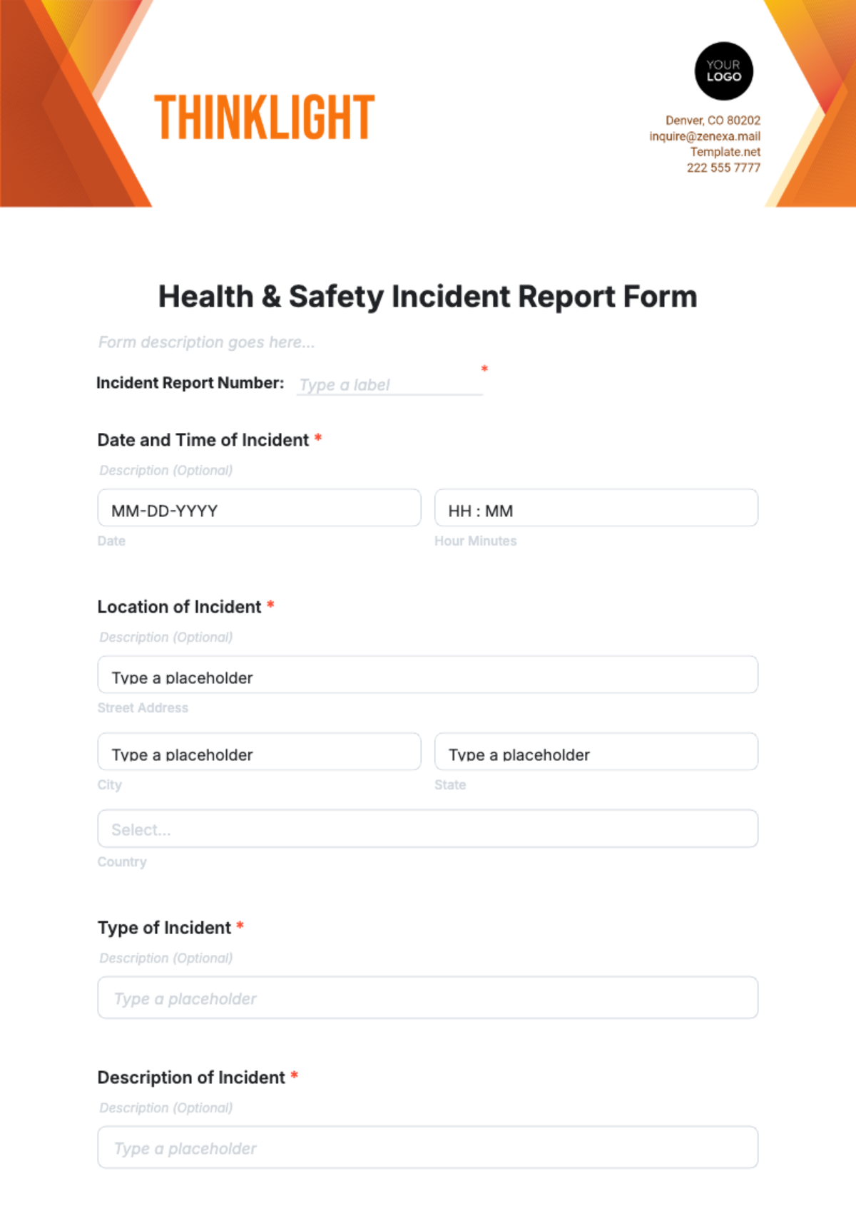 Free Health & Safety Incident Report Form Template to Edit Online Free Health & Safety Incident Report Form Template to Edit Online