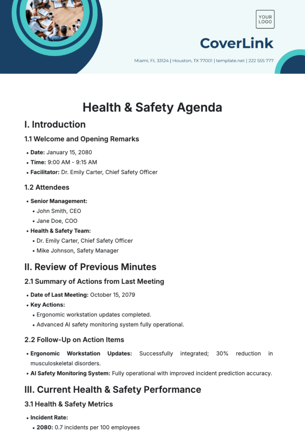 Free Health & Safety Agenda Template to Edit Online Free Health & Safety Agenda Template to Edit Online