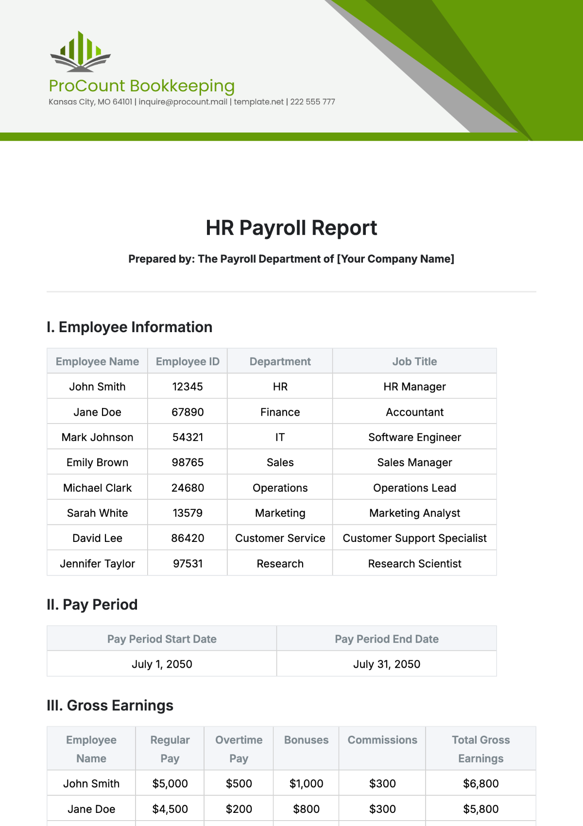 Free HR Payroll Report Template to Edit Online Free HR Payroll Report Template to Edit Online