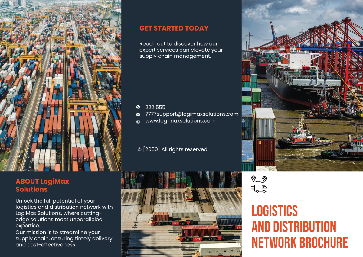 Free Logistics and Distribution Network Brochure Template to Edit Online