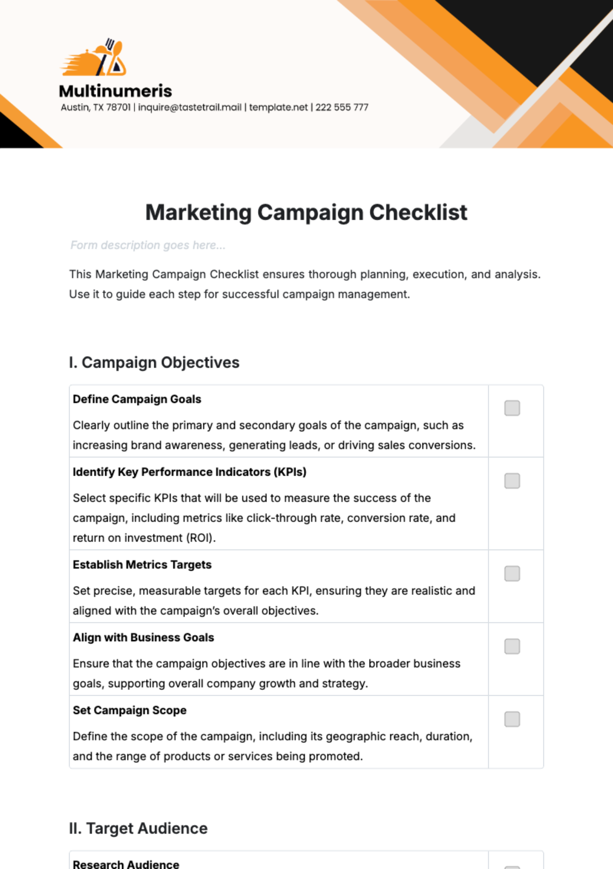 Free Marketing Campaign Checklist Template to Edit Online Free Marketing Campaign Checklist Template to Edit Online