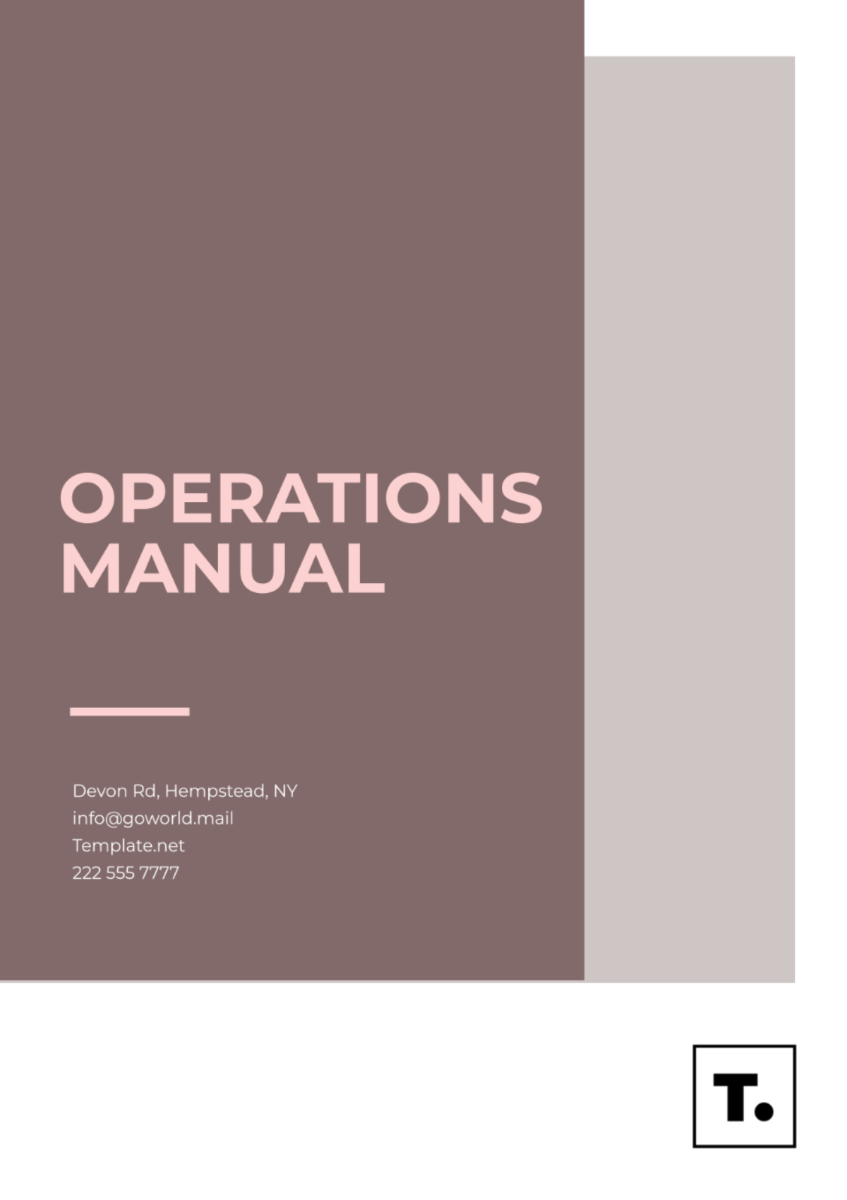 Free Operations Manual Template to Edit Online