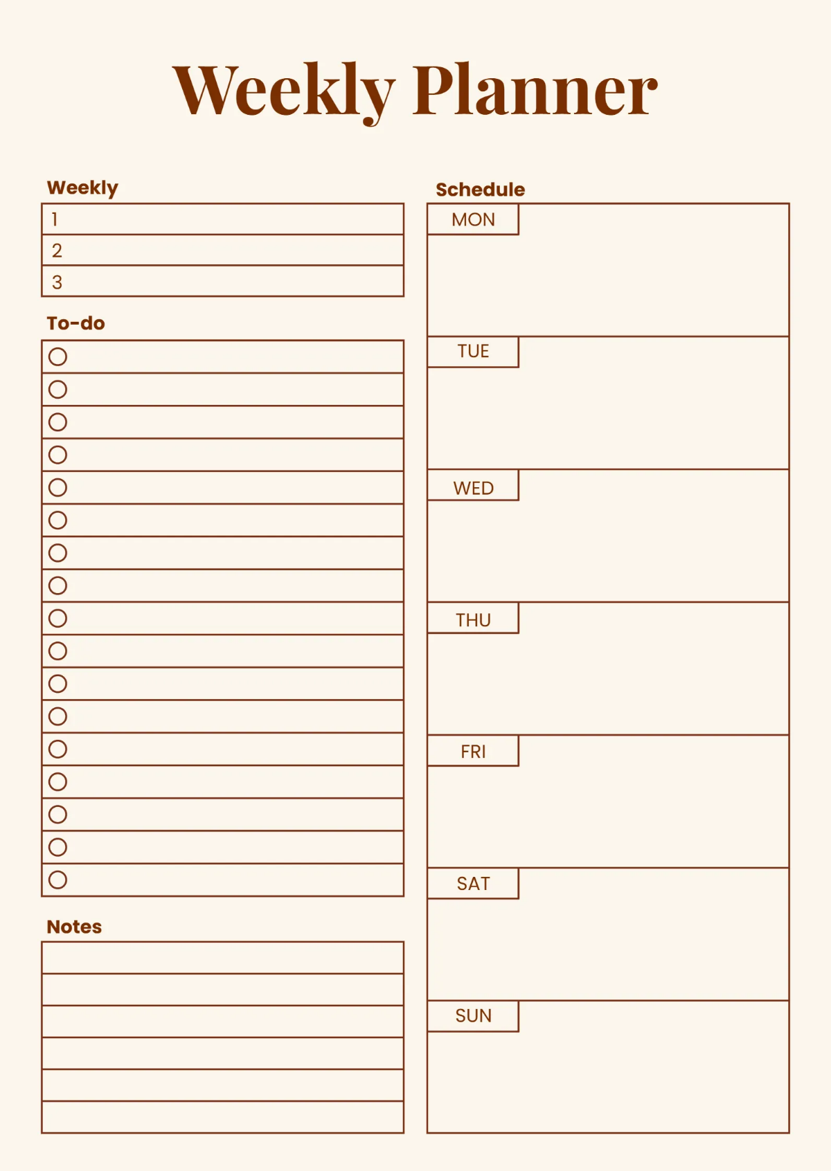 Free Planner Template to Edit Online