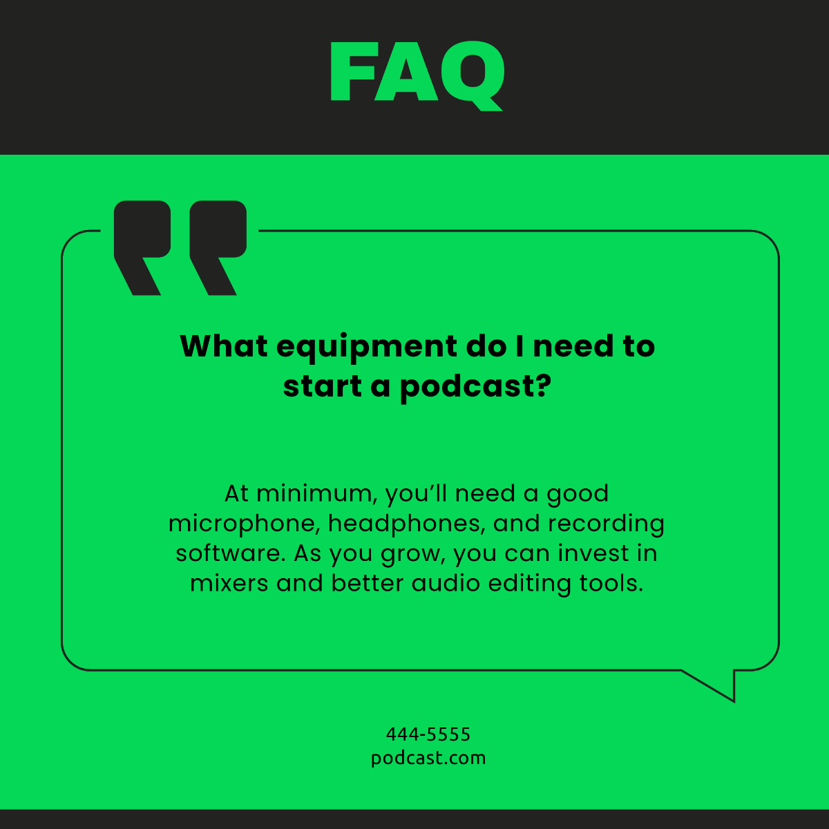 Podcast FAQ Design Template