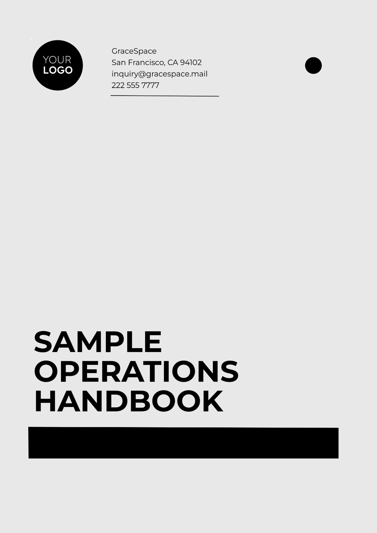 Free Sample Operations Handbook Template to Edit Online | Template.net