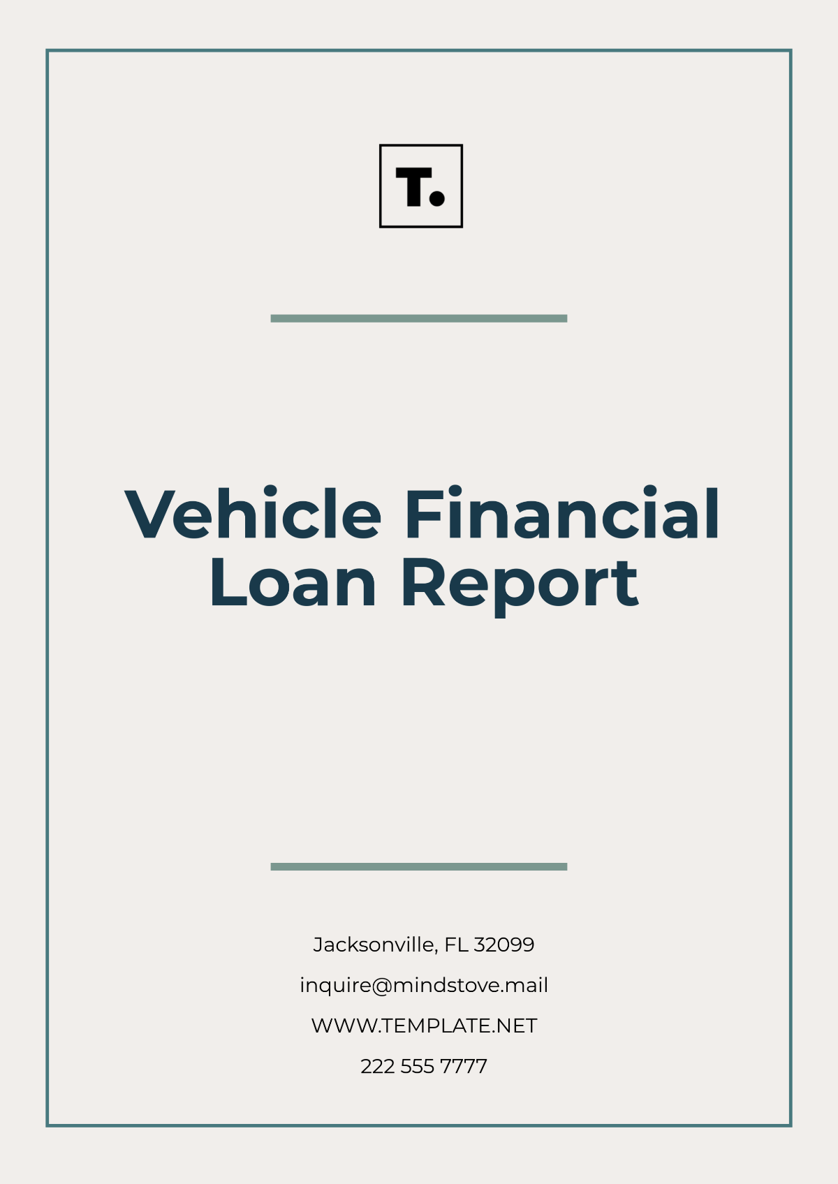 Vehicle Financial Loan Report Template