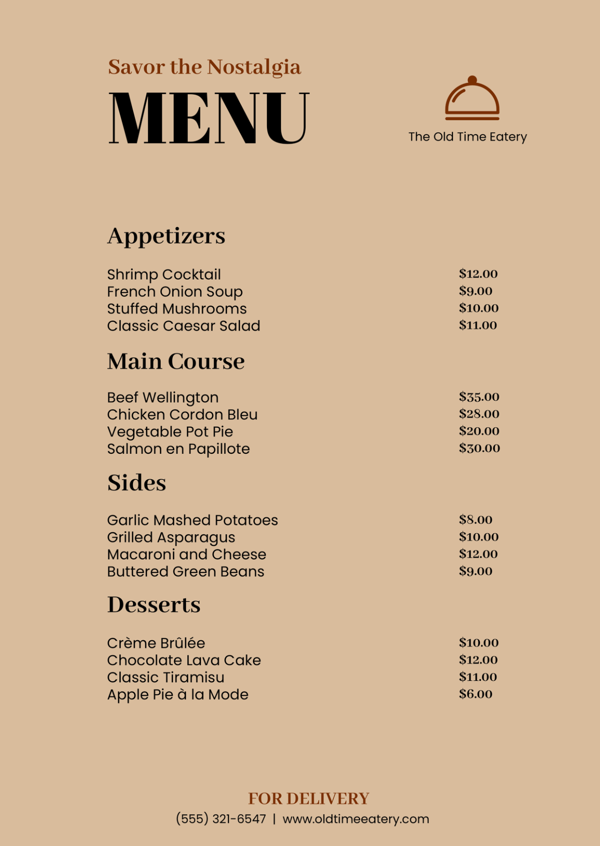 Free Vintage Restaurant Menu Template to Edit Online