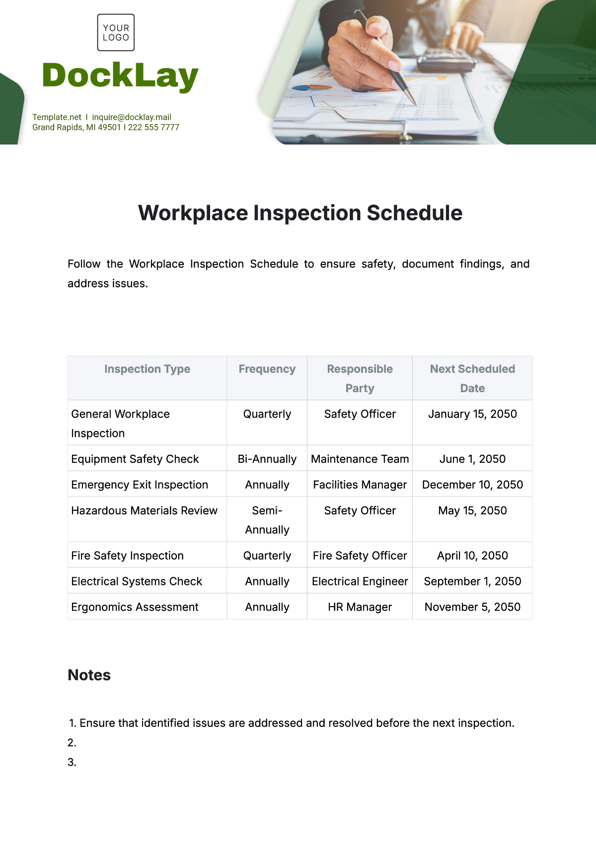 Free Workplace Inspection Schedule Template to Edit Online Free Workplace Inspection Schedule Template to Edit Online